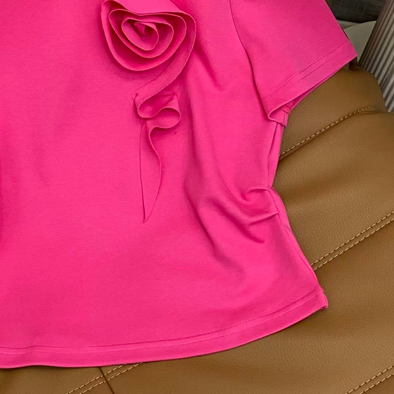 Valentino three-dimensional floral pattern short-sleeved T-shirt D121002 - Image 6