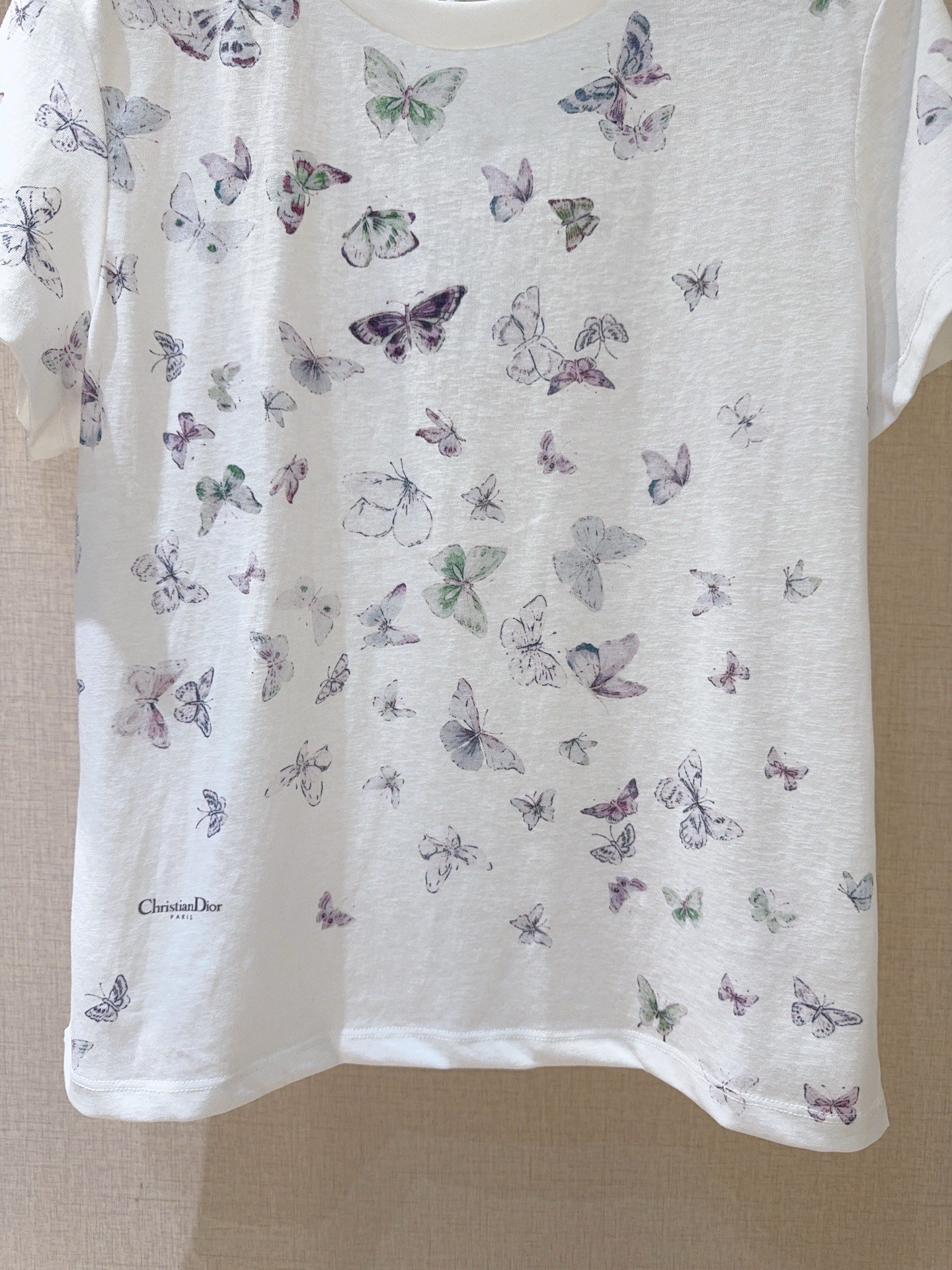 DIOR Watercolor Style Butterfly Print T-shirt D121003 - Image 4