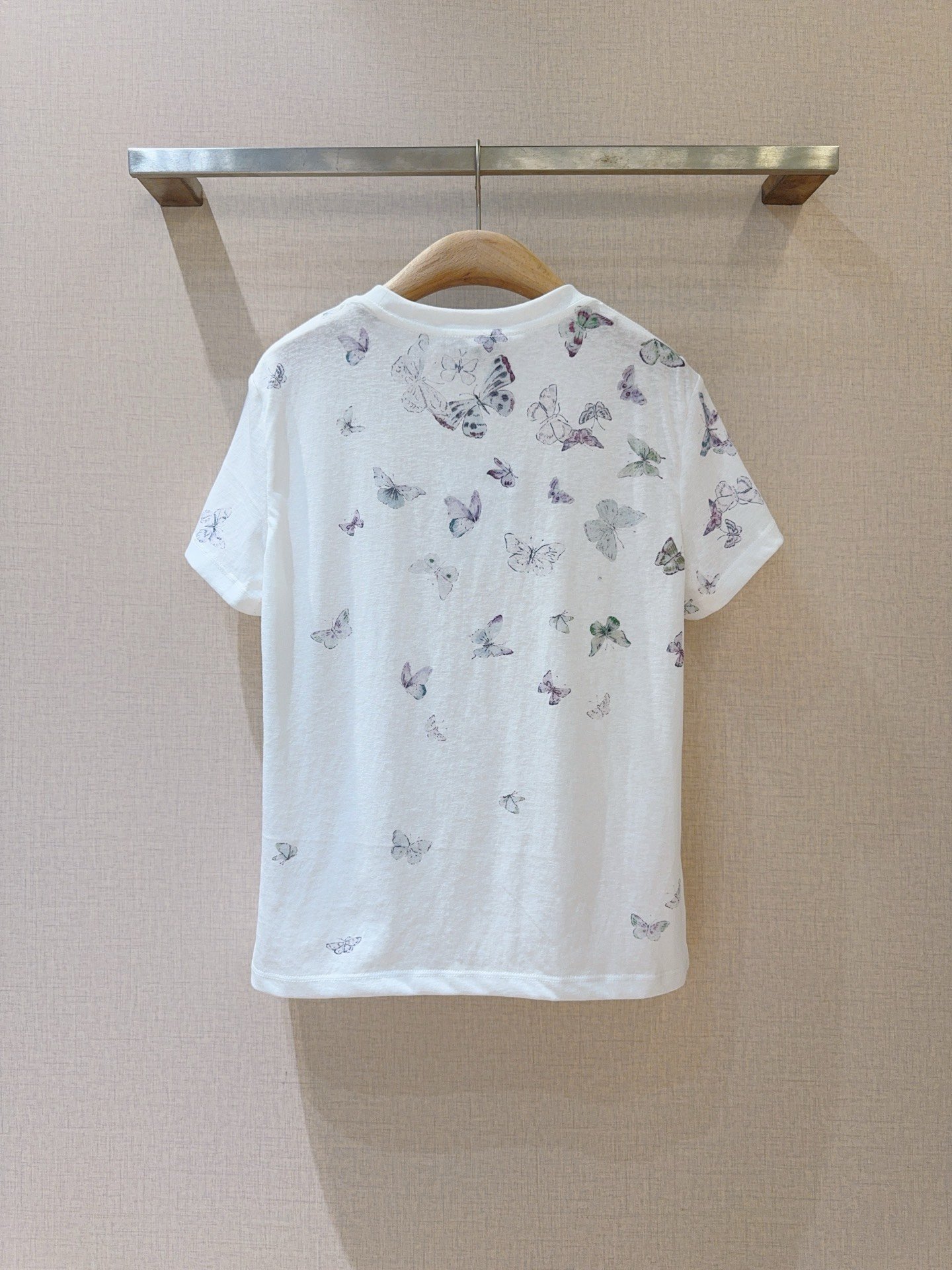 DIOR Watercolor Style Butterfly Print T-shirt D121003 - Image 5