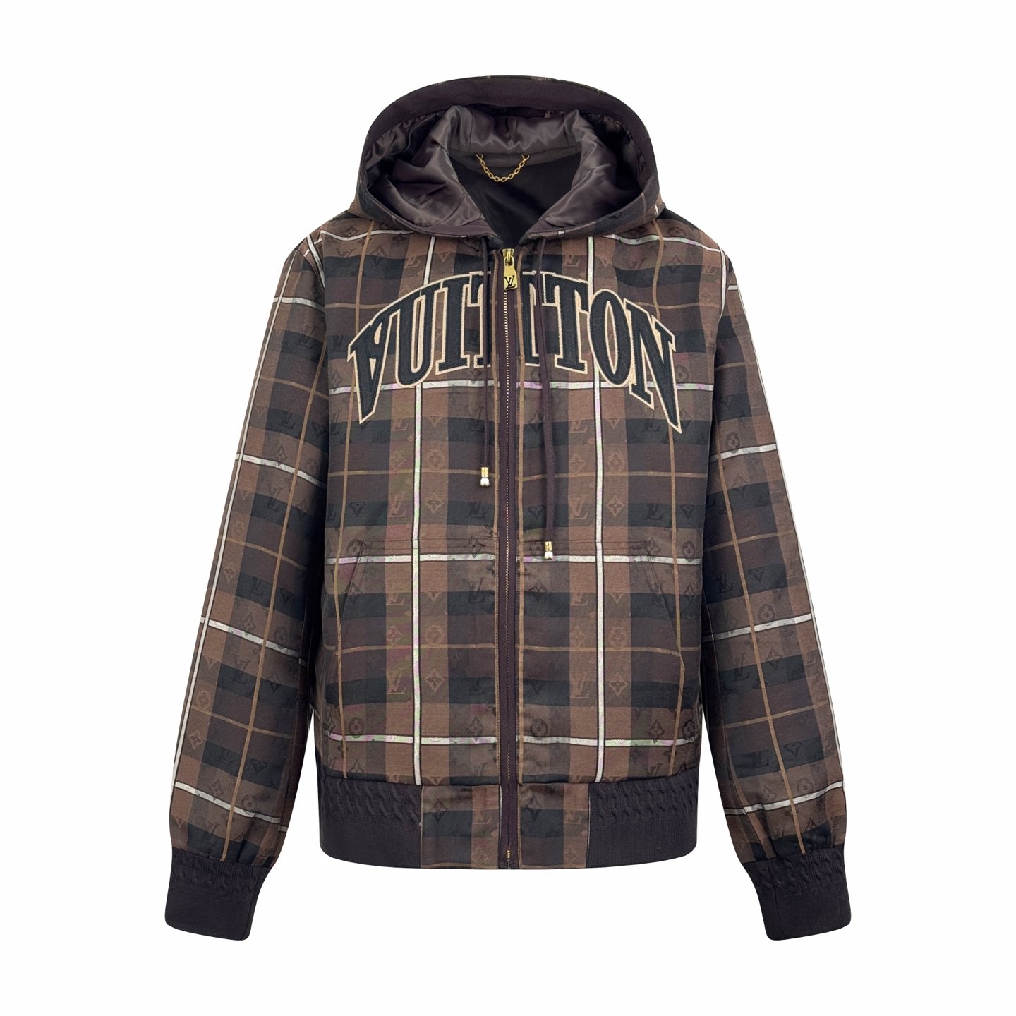 Louis Vuitton Monogram Check hooded blouson 121207