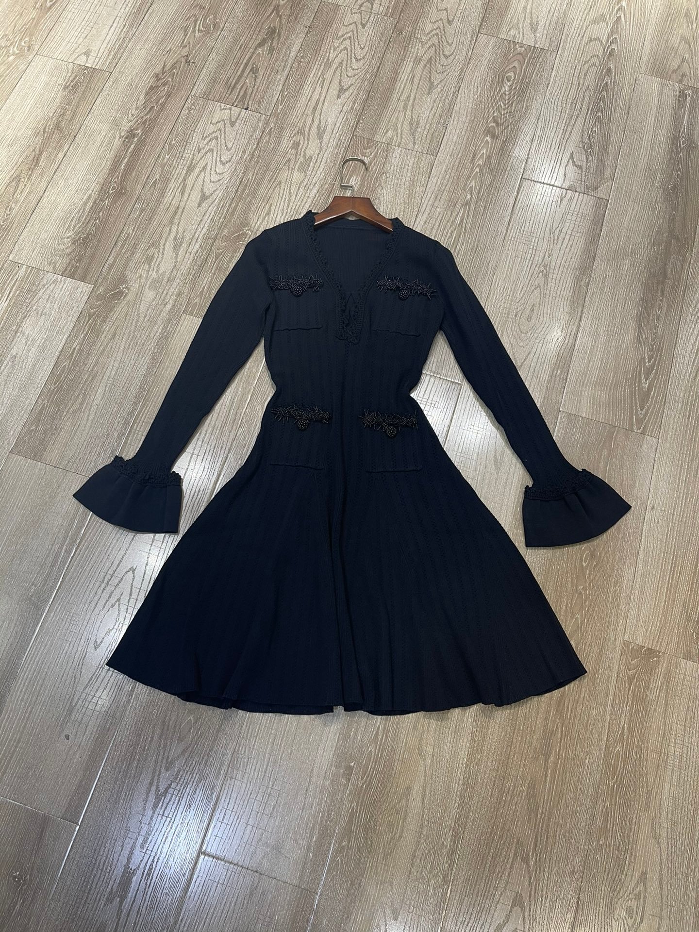 Self-Portrait Long-Sleeved Knitted Dress D121303 - Image 2