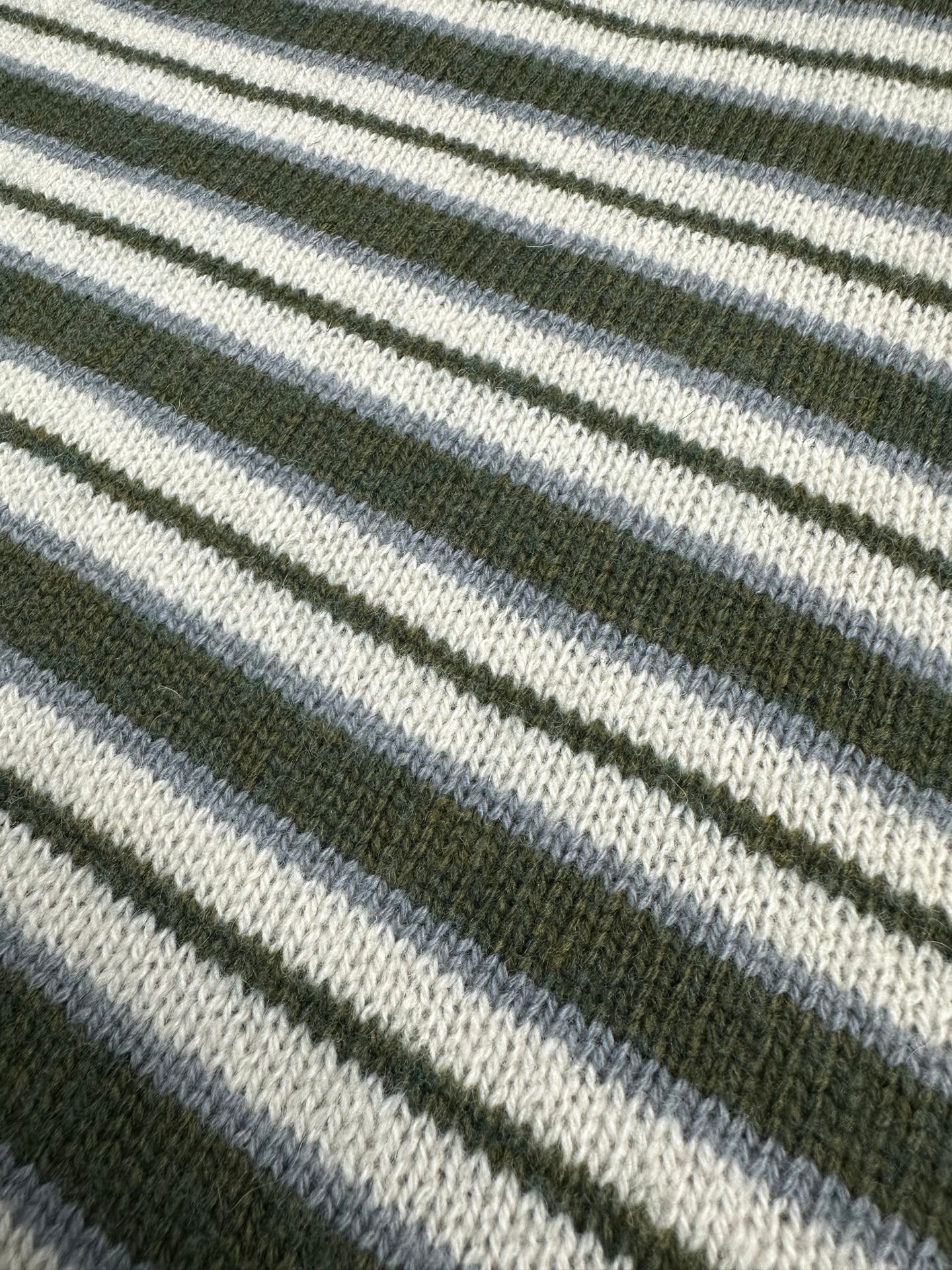 Loro Piana Green Striped Cashmere Sweater D121607 - Image 5
