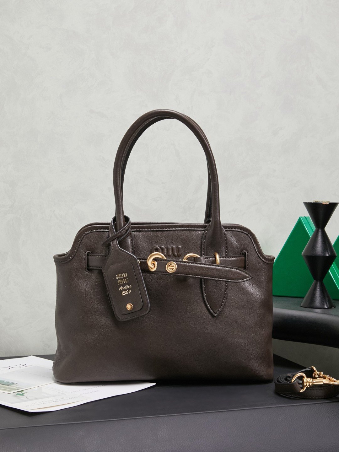 Miu Miu Briarwood Aventure Nappa Leather Bag L121708 - Image 2