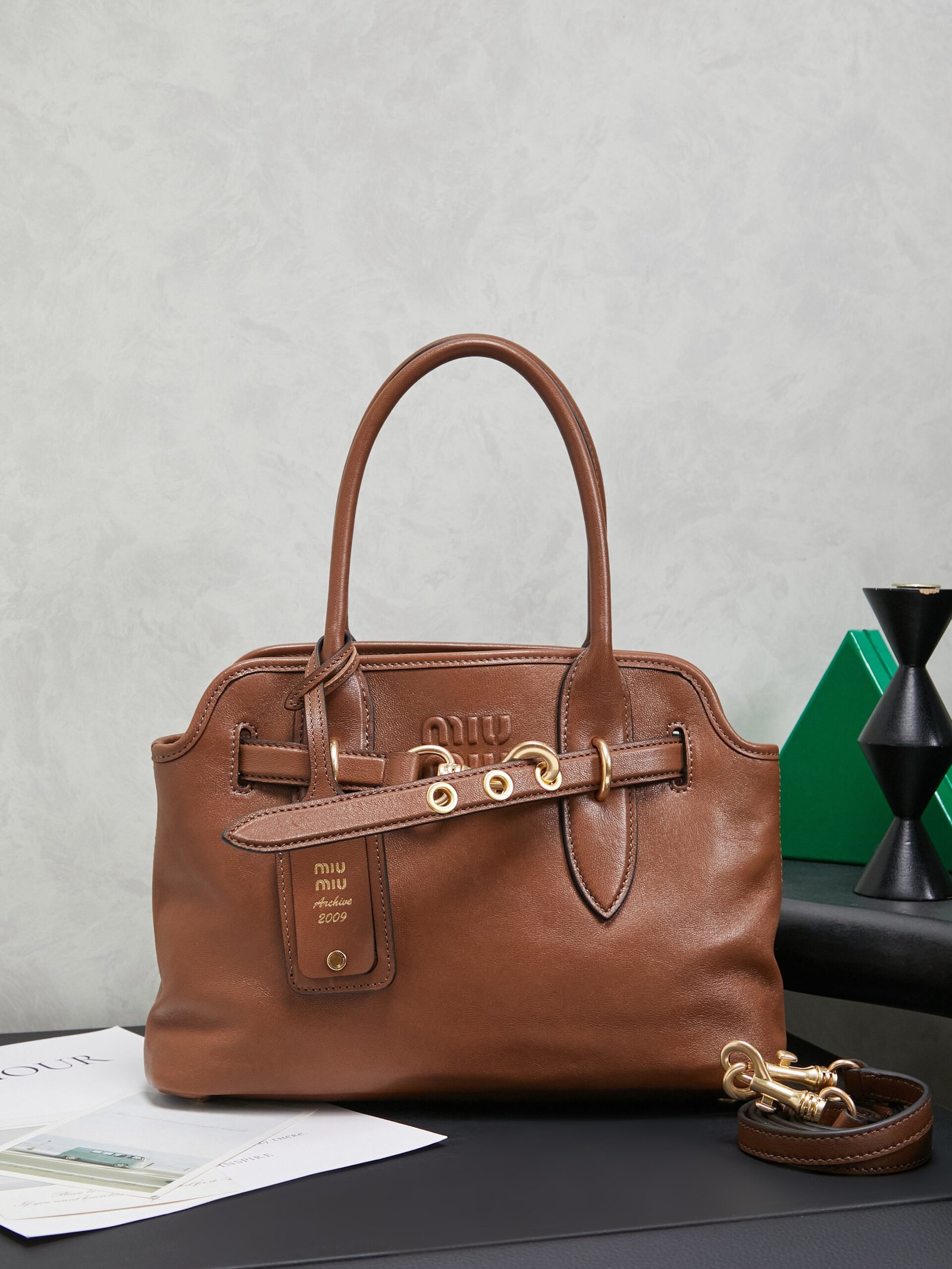 Miu Miu Briarwood Aventure Nappa Leather Bag L121708 - Image 5