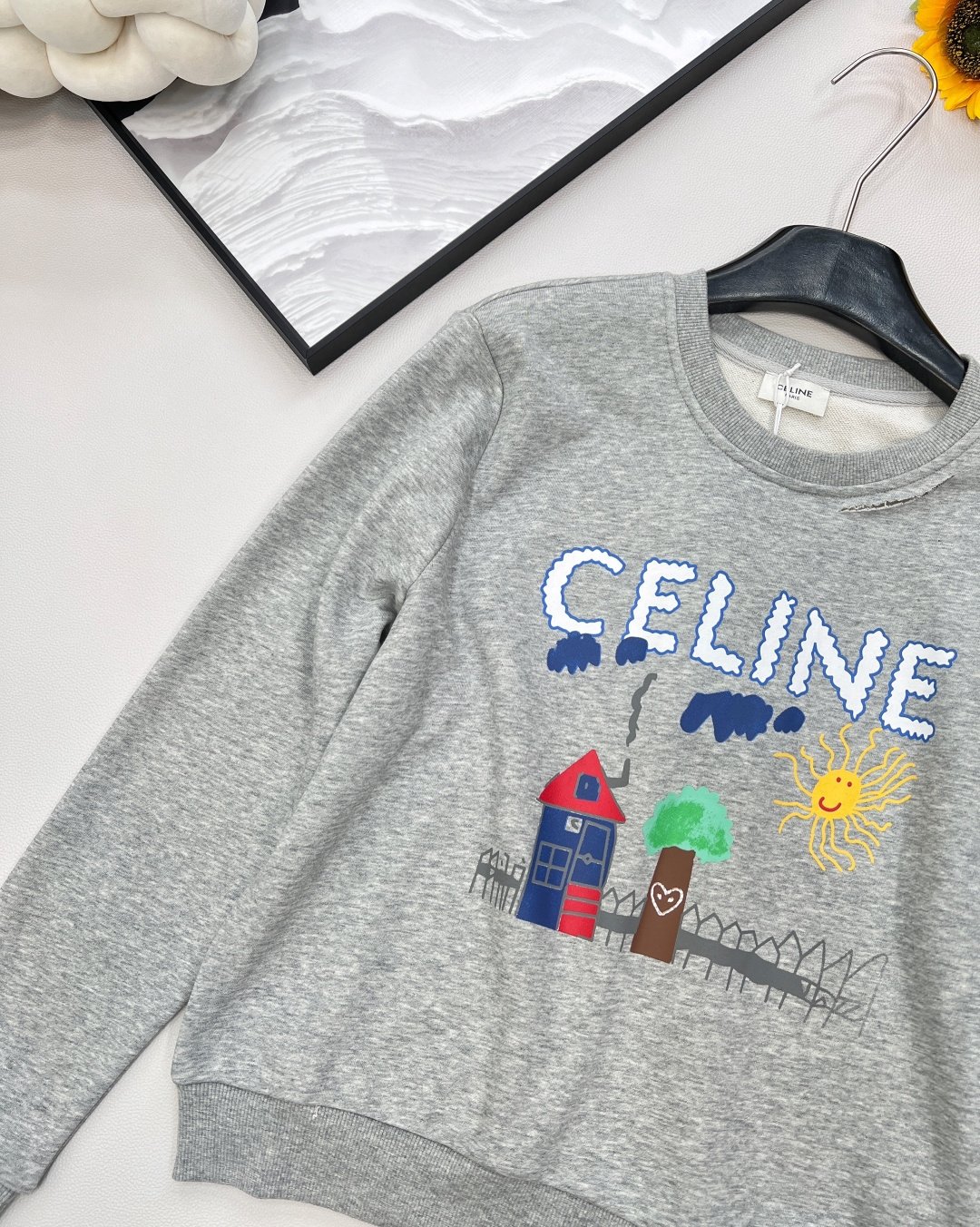 CELINE regular sweatshirt IN cotton fleece D121808 - Image 4