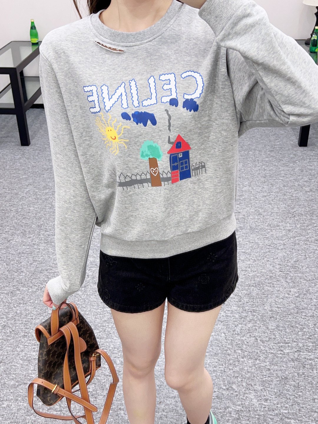CELINE regular sweatshirt IN cotton fleece D121808 - Image 10