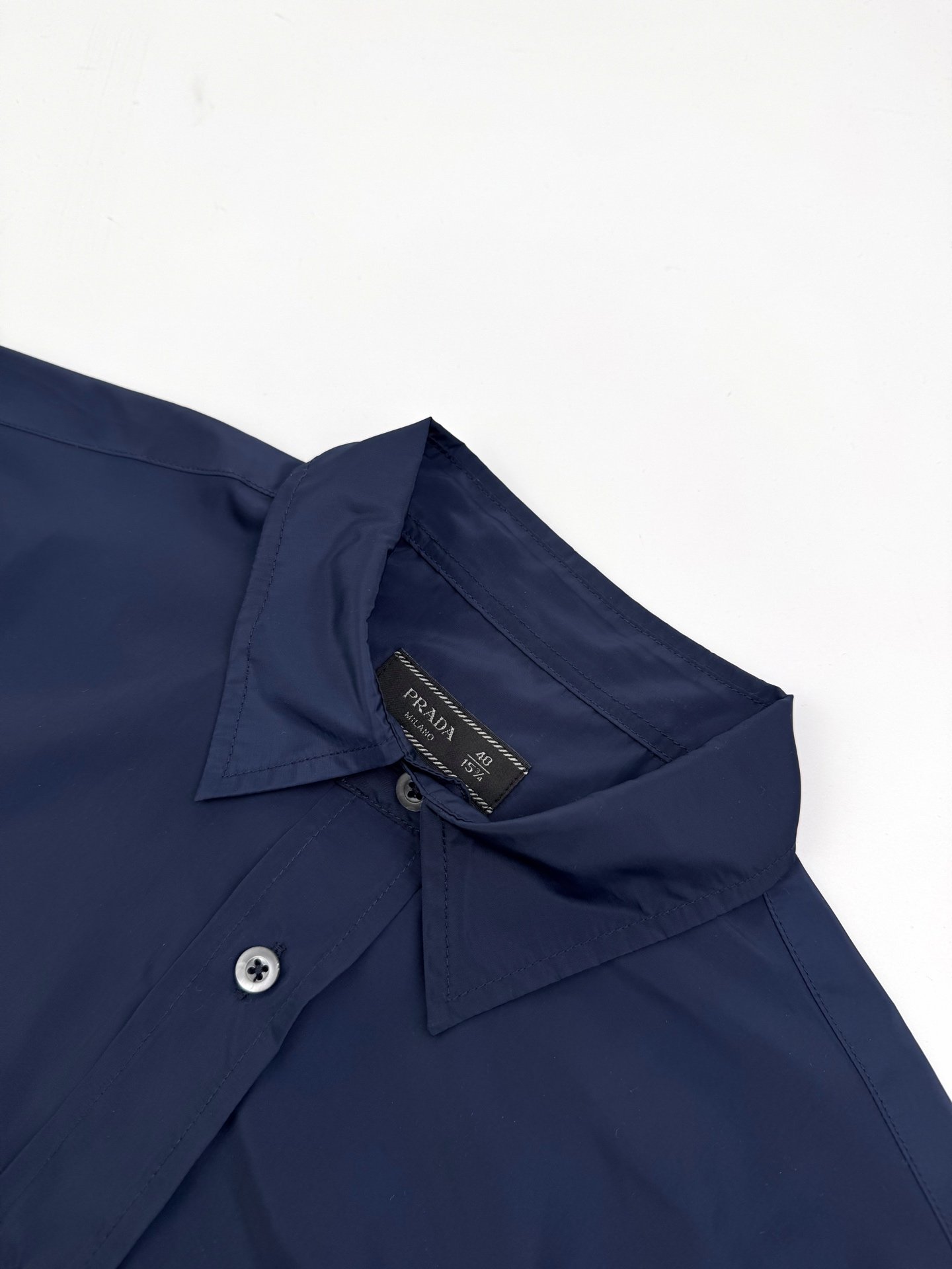 Prada Navy Cotton Shirt 121806 - Image 4