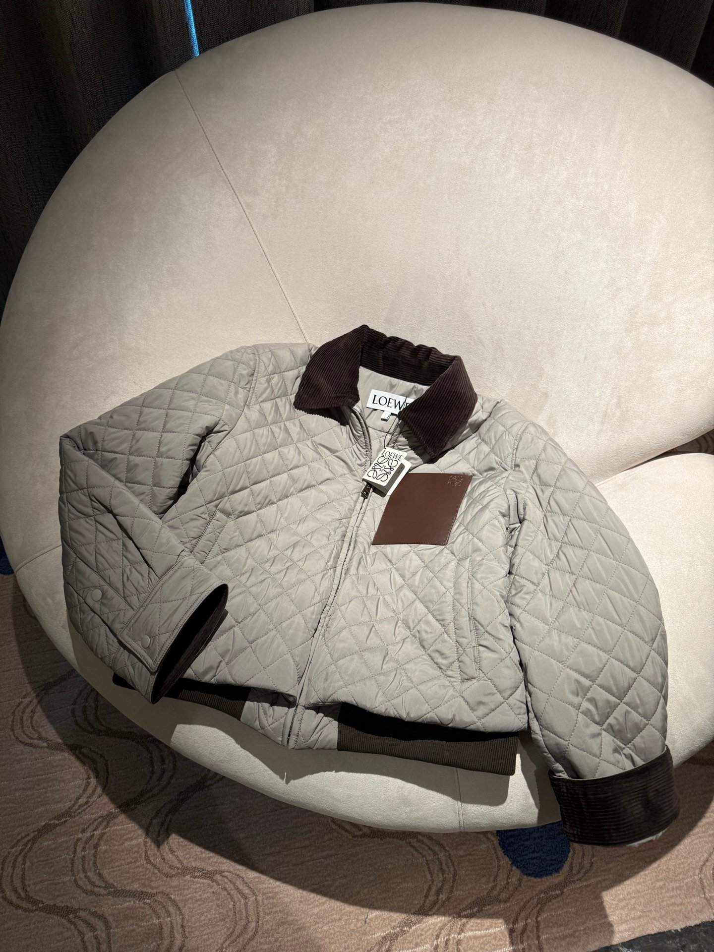 Loewe Corduroy-Collar Quilted Barn Jacket D121908 - Image 4