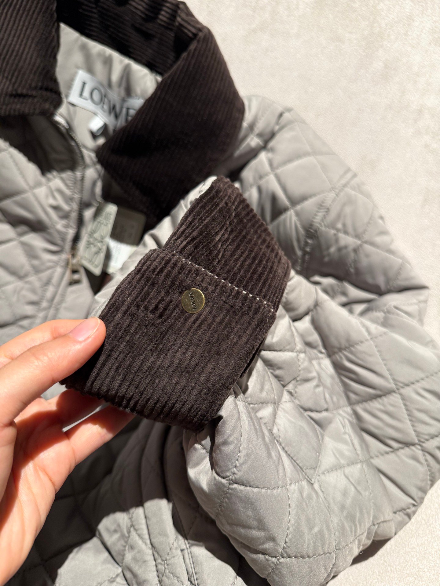 Loewe Corduroy-Collar Quilted Barn Jacket D121908 - Image 5