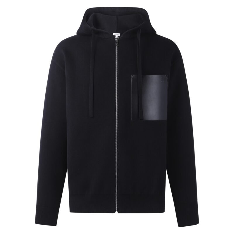 Loewe Zip-up hoodie in wool Black 122208