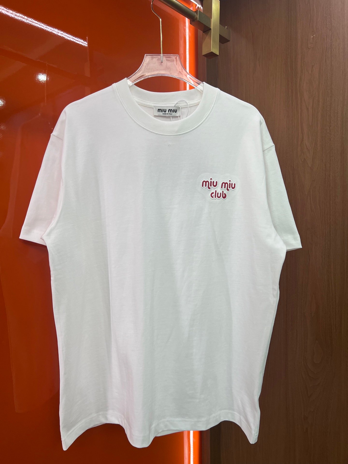 MiuMiu three-dimensional multi-dimensional element embroidered T-shirt 122303 - Image 2