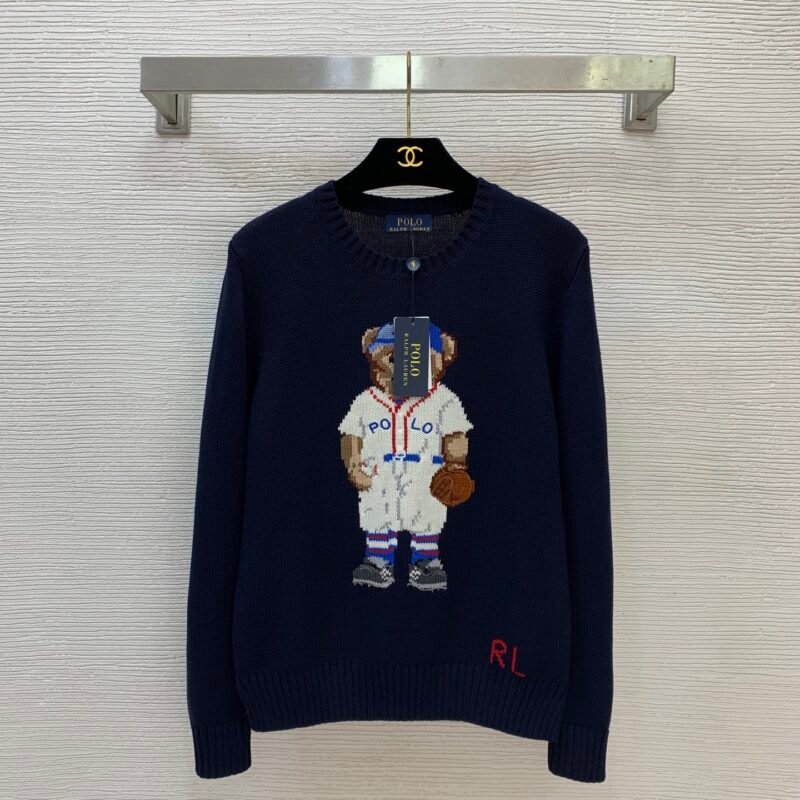 Polo Ralph Lauren Baseball Bear Crewneck Sweater D122306