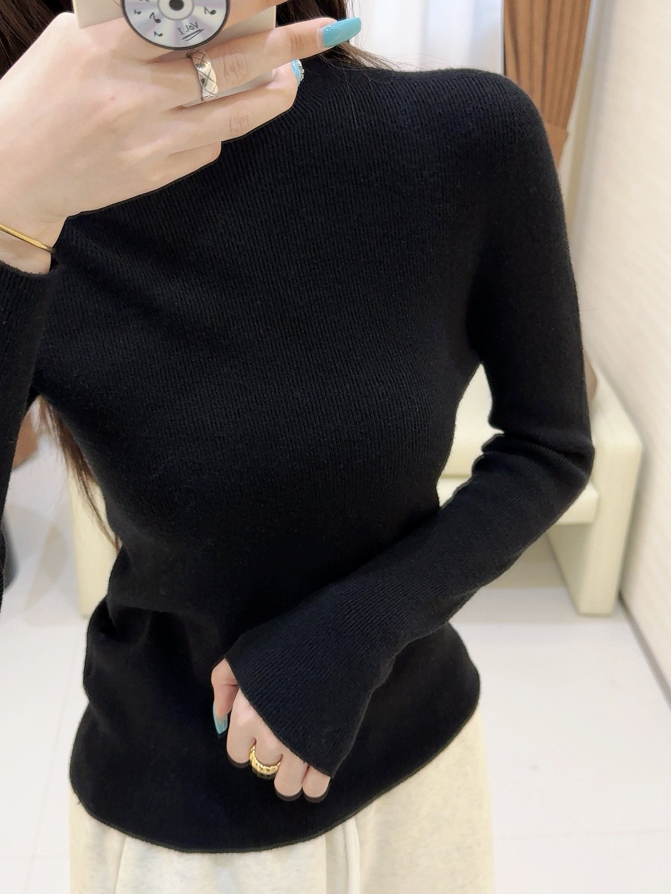 Cashmere knitted base layer shirt D122508 - Image 8