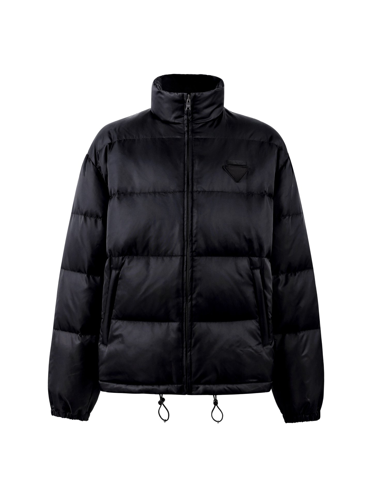 PRADA Standing Collar Solid Color Zippered Long-Sleeved Down Jacket 122402