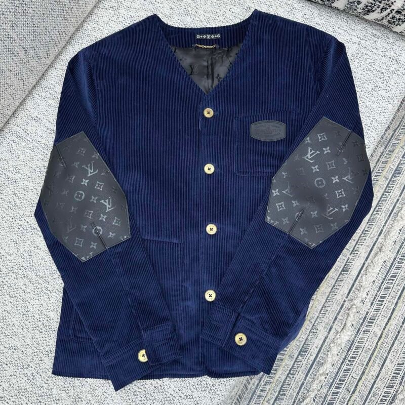 Louis Vuitton Corduroy Collarless Jacket 122508