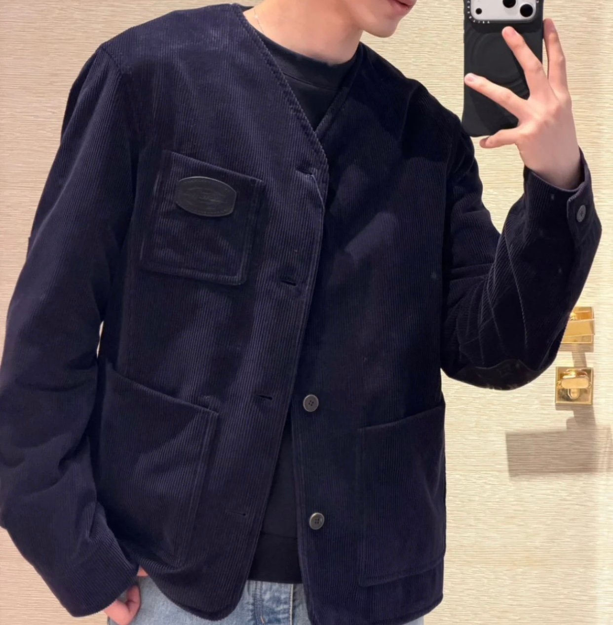 Louis Vuitton Corduroy Collarless Jacket 122508 - Image 10