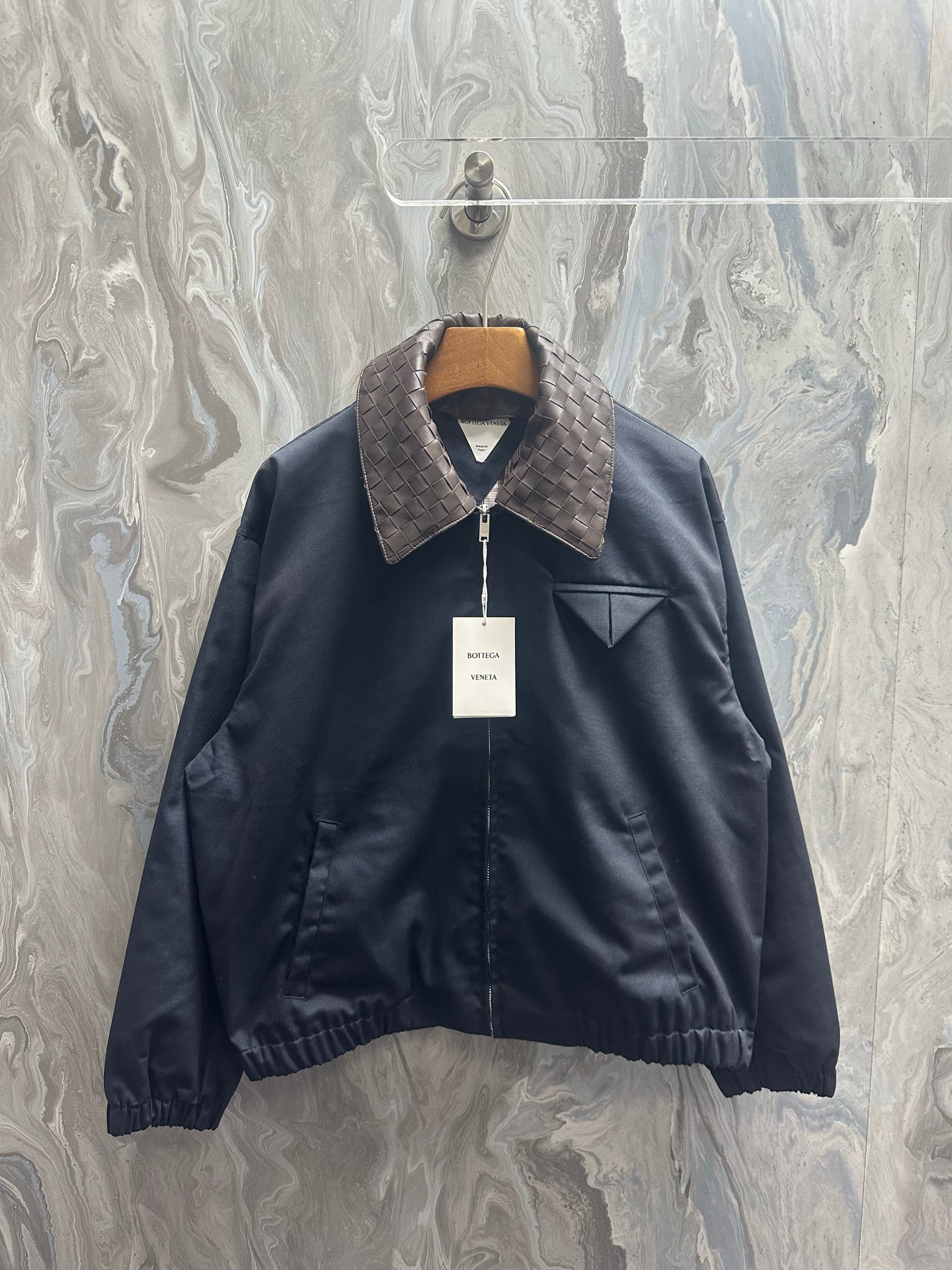 BV Knitted Collar Zip Long-Sleeved Jacket 122603