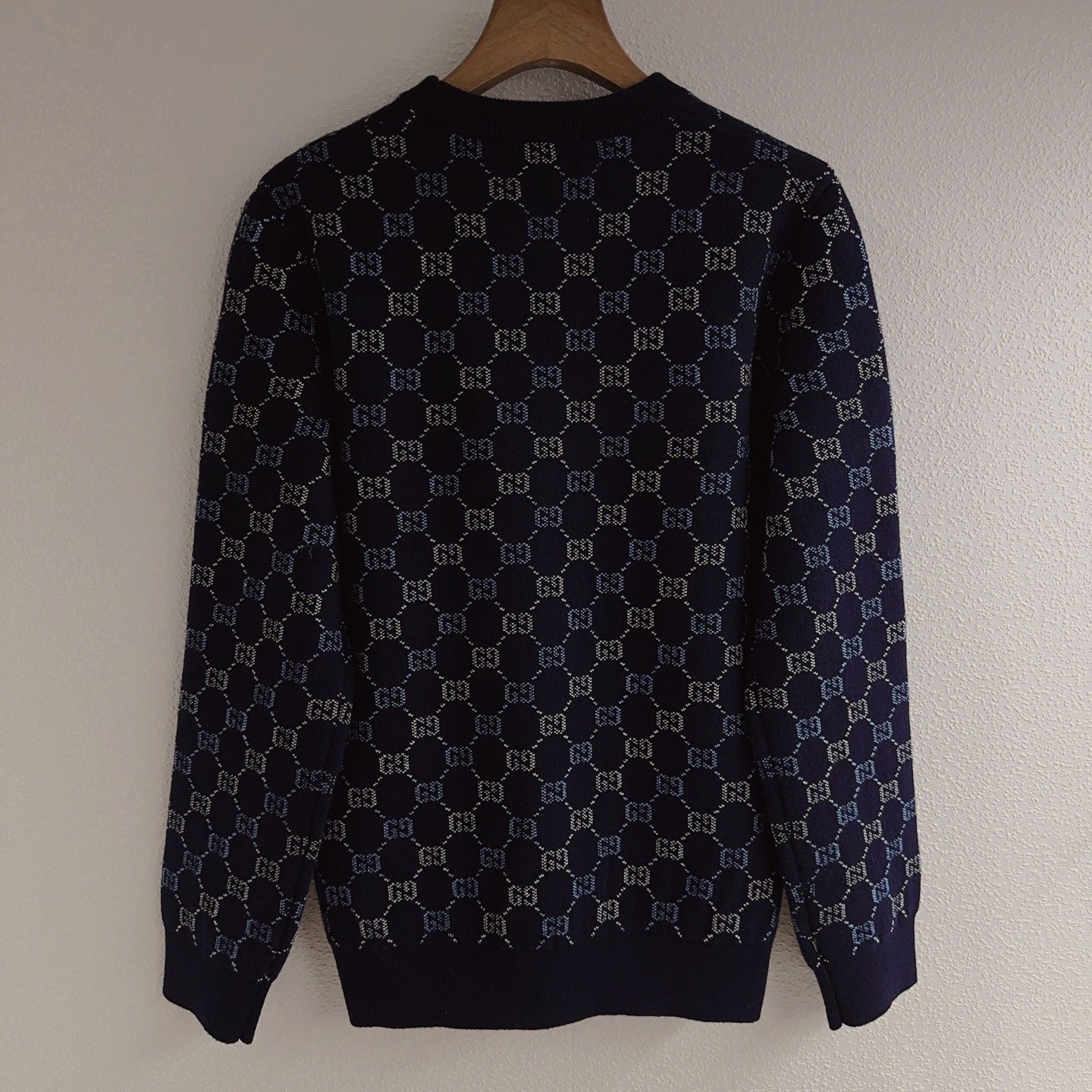 GUCCI Contrasting Color Double G Plaid Pullover Knit Shirt D122602 - Image 5