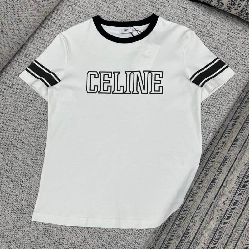 Celine cotton knitted printed loose T-shirt 122902