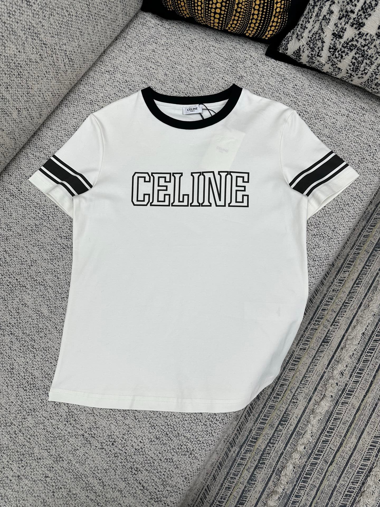 Celine cotton knitted printed loose T-shirt 122902
