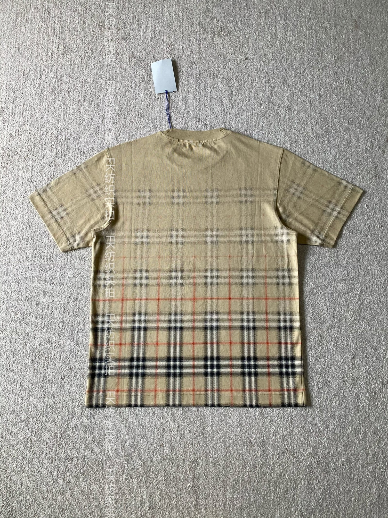 Burberry gradient checkered crew-neck short-sleeved shirt 122904 - Image 3