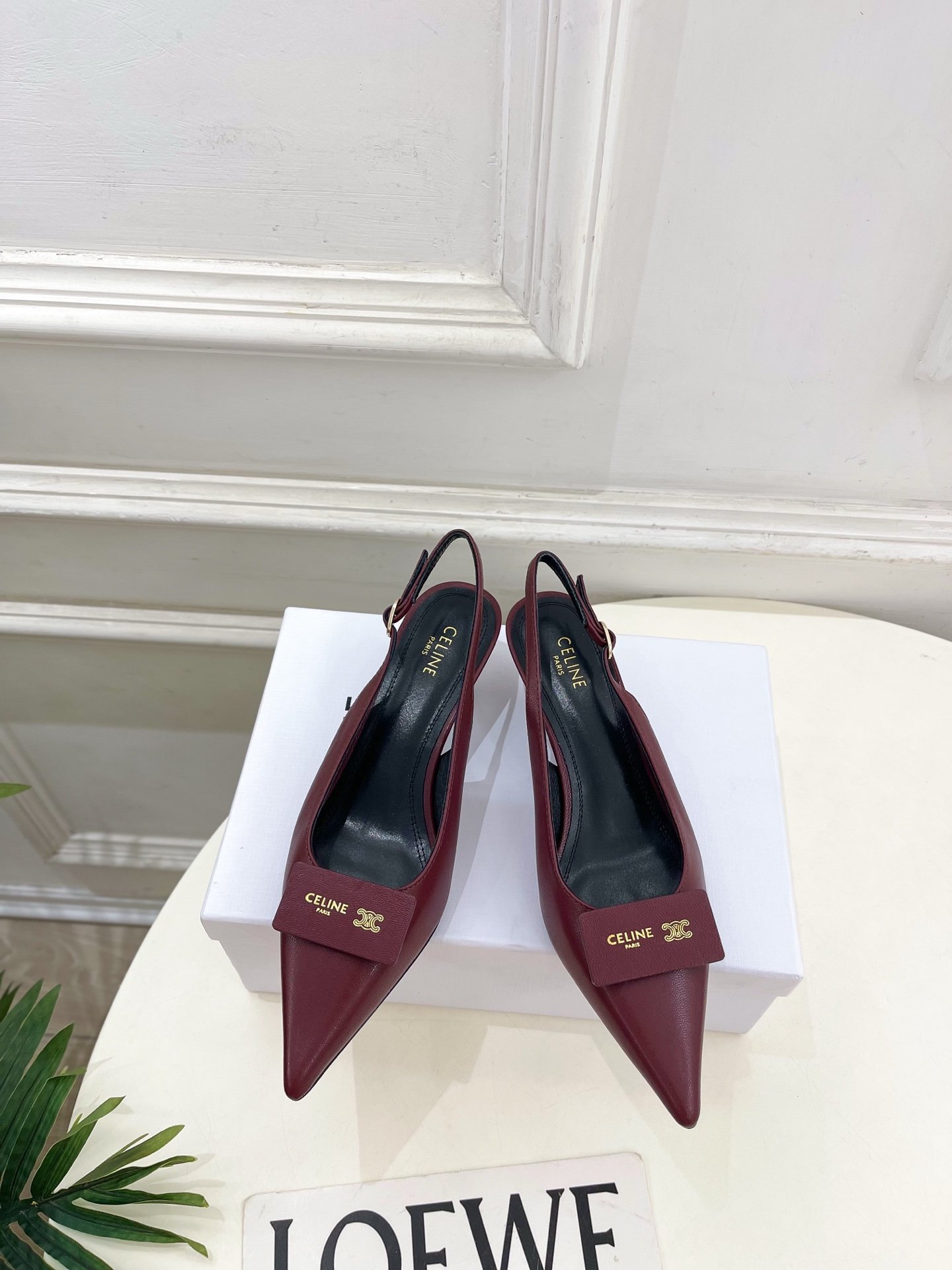 Celine Alma Triomphe Slingback in glossy calfskin L122908 - Image 5