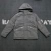 Prada Black Label Lettered Hooded Zippered Cotton Coat 123001