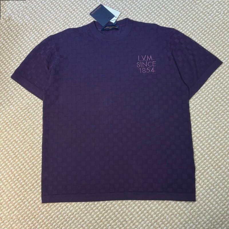 LV Damier Jacquard Short-Sleeved Crewneck 123003