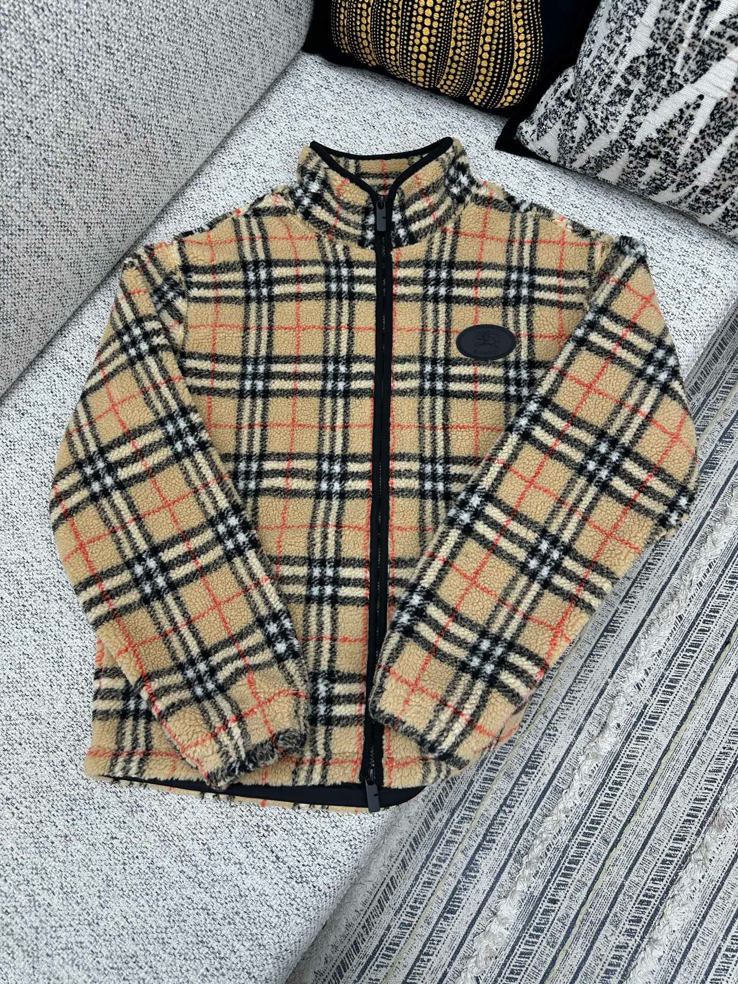 Burberry Check wool-blend zip-up jacket 123008