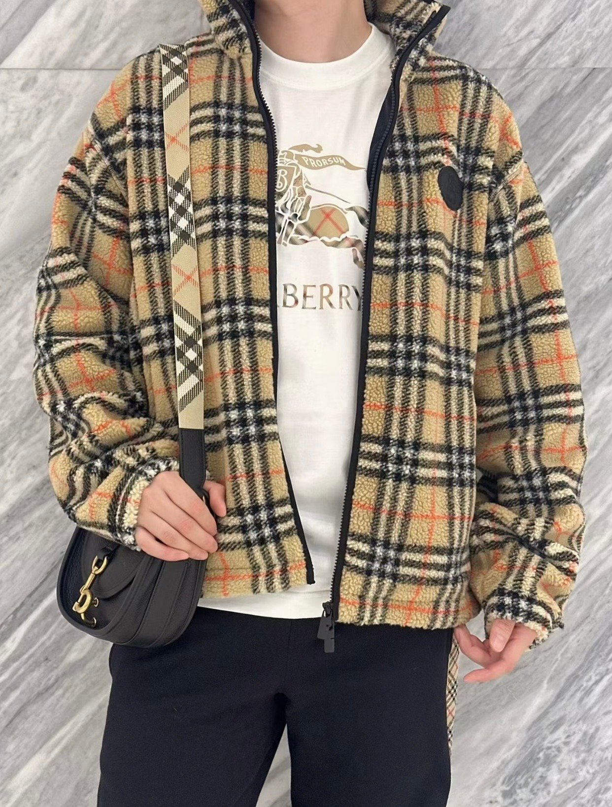 Burberry Check wool-blend zip-up jacket 123008 - Image 10