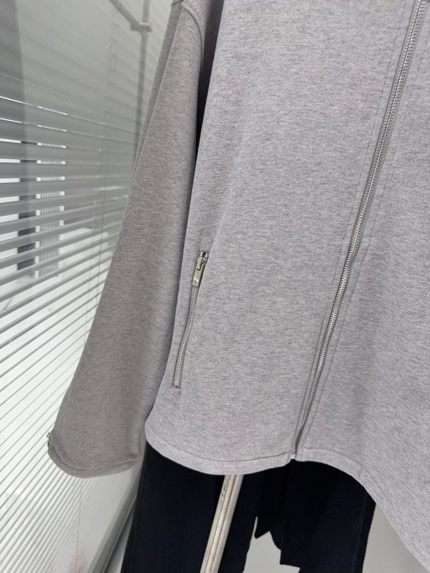 Miu Miu Grey Cotton Fleece Zipper Sweatshirt D123107 - Image 4