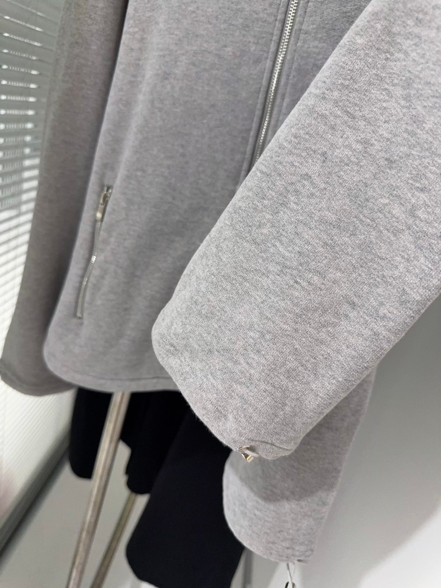 Miu Miu Grey Cotton Fleece Zipper Sweatshirt D123107 - Image 6