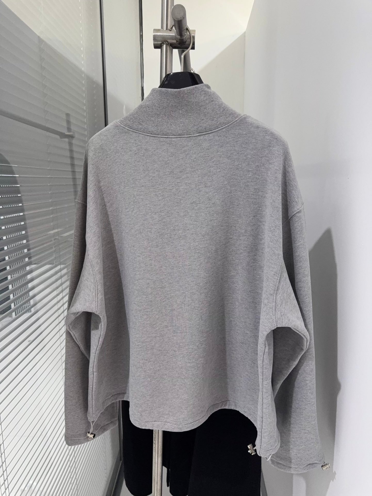 Miu Miu Grey Cotton Fleece Zipper Sweatshirt D123107 - Image 8