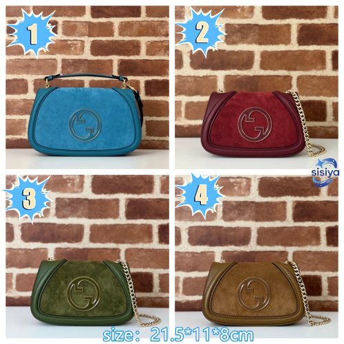 Gucci Suede Blondie Medium Handle Bags L120407