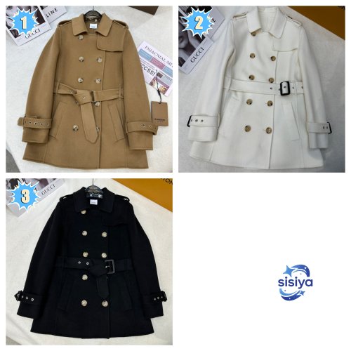 Burberry Brit Wool Belted Trench Coat D120802