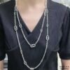 Hermès necklace Yagin thickened electroplated pure silver B6011001