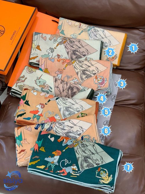 Hermes Equestrian Academy Double-Sided Same-Colored Velvet Wrap B6010605