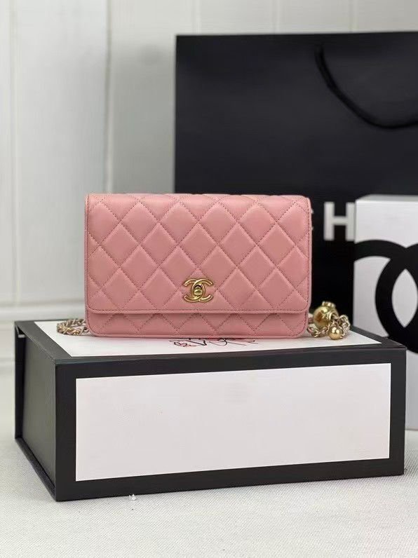 pink lamb skin mini bag B6011205