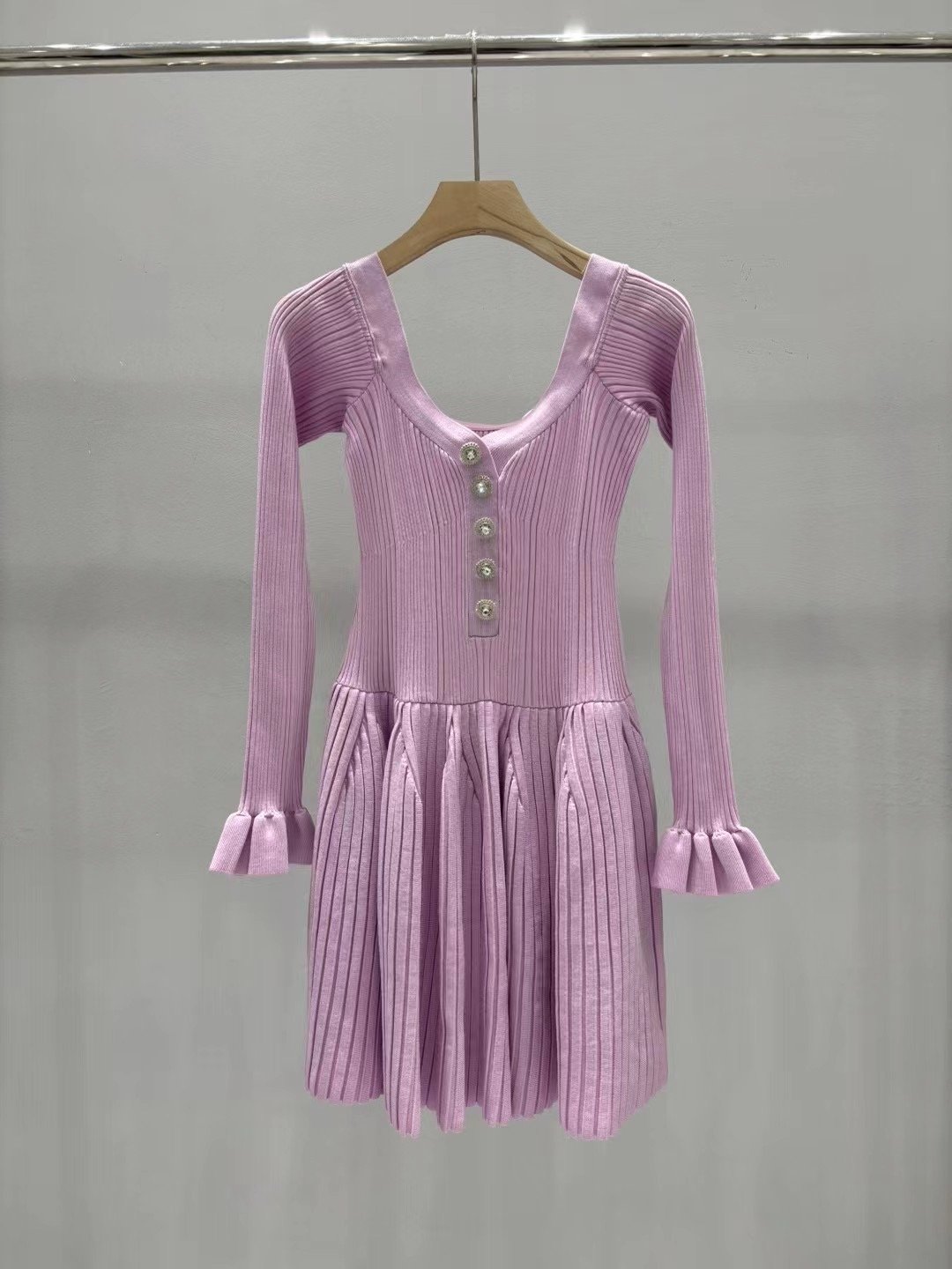Self-portrait one-shoulder off-shoulder knitted dress D10102 - Image 4
