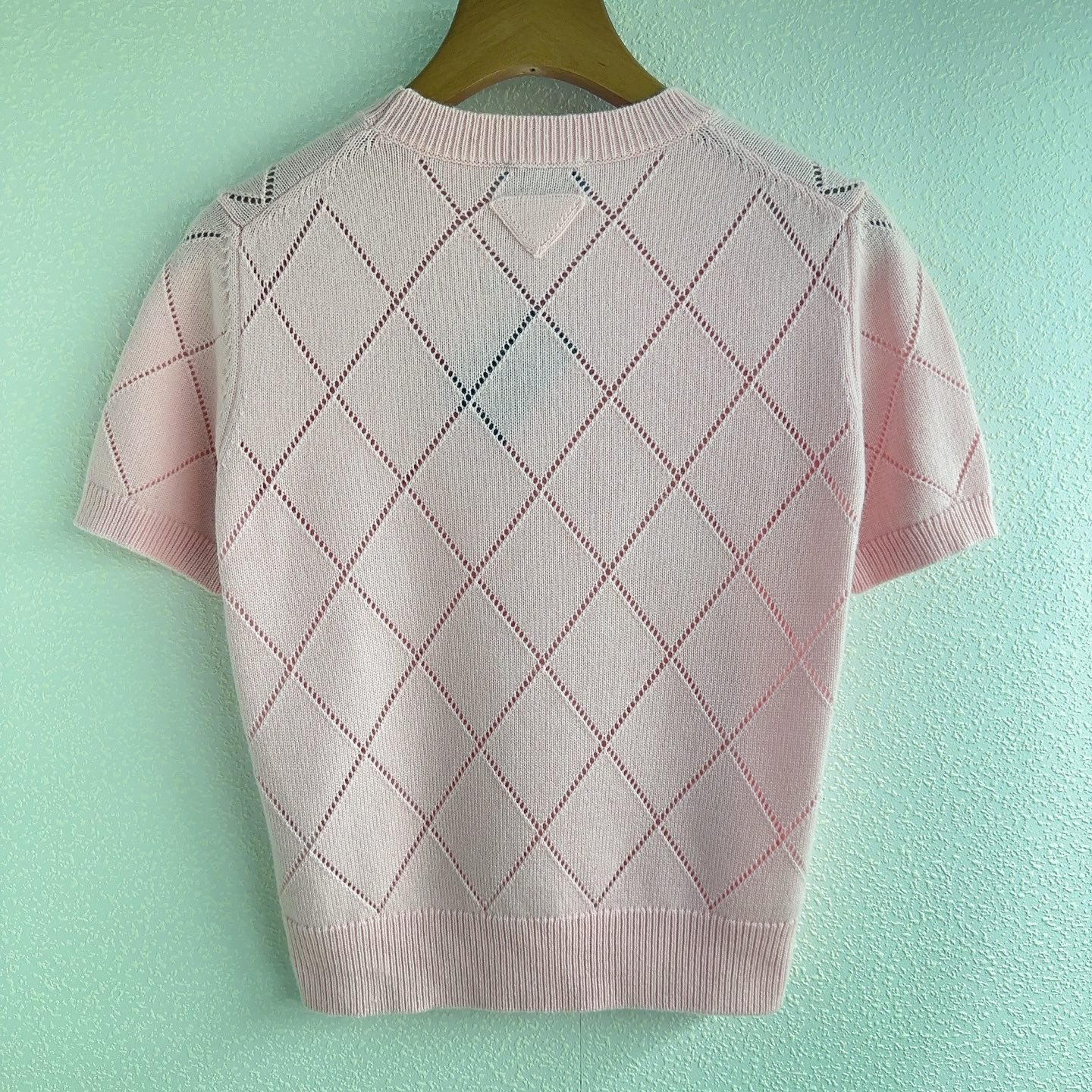 Prada check-pattern pullover short-sleeved knit shirt W6010203 - Image 3