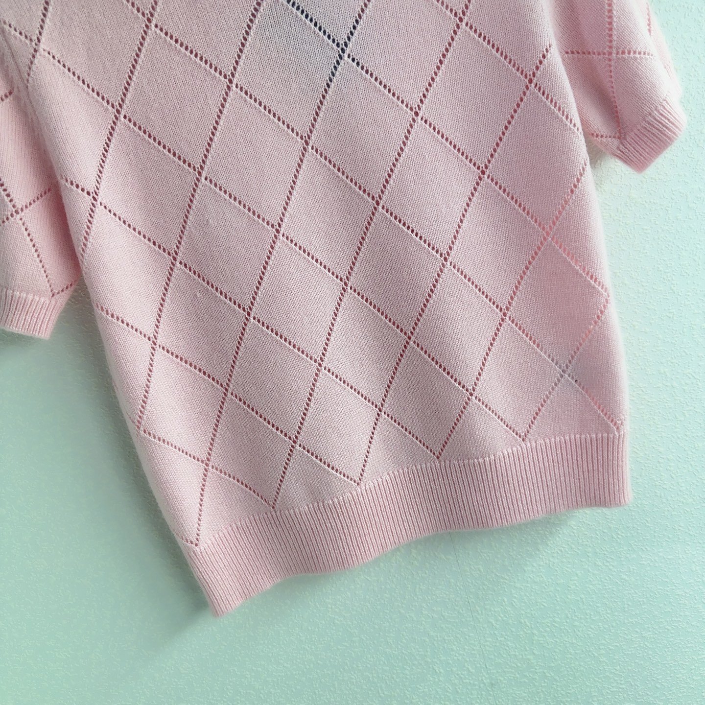 Prada check-pattern pullover short-sleeved knit shirt W6010203 - Image 4