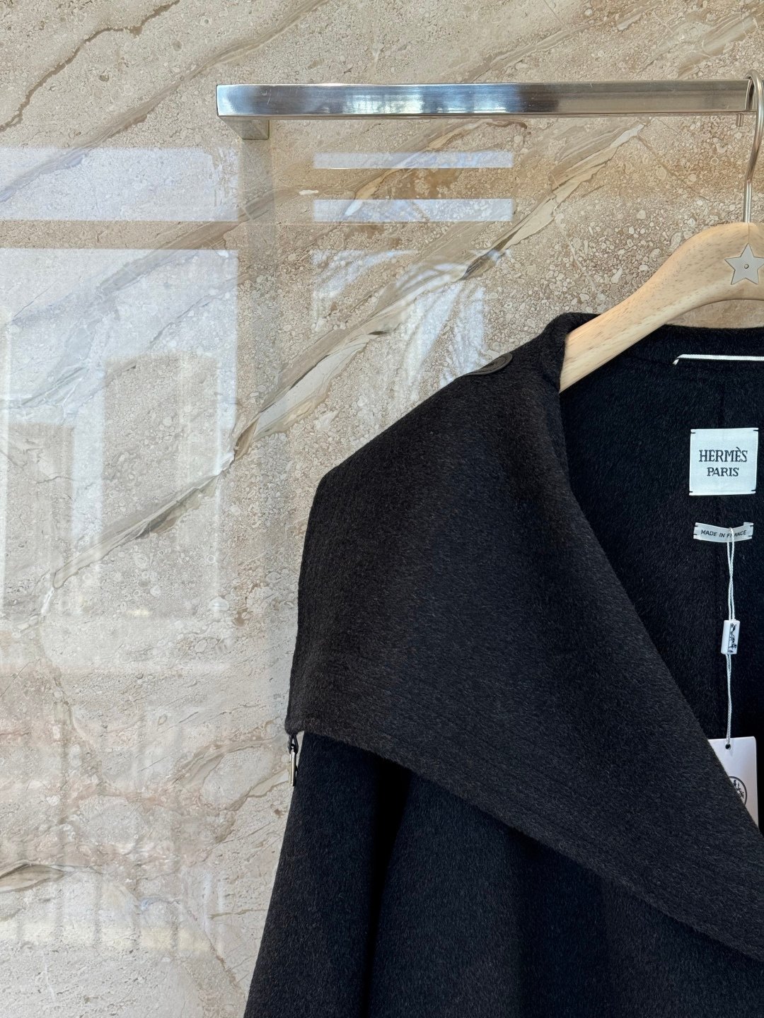 Hermes 2025 Autumn/Winter New Collection Double-sided Tweed Wool and Cashmere Blended Coat W6010501 - Image 4