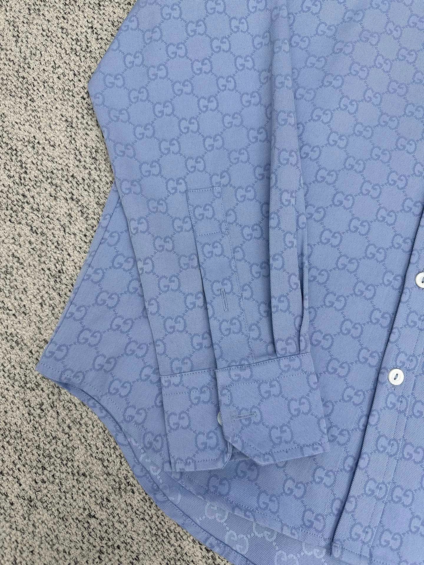 GUCCI Embroidered GG Oxford Cotton Shirt M6010506 - Image 3