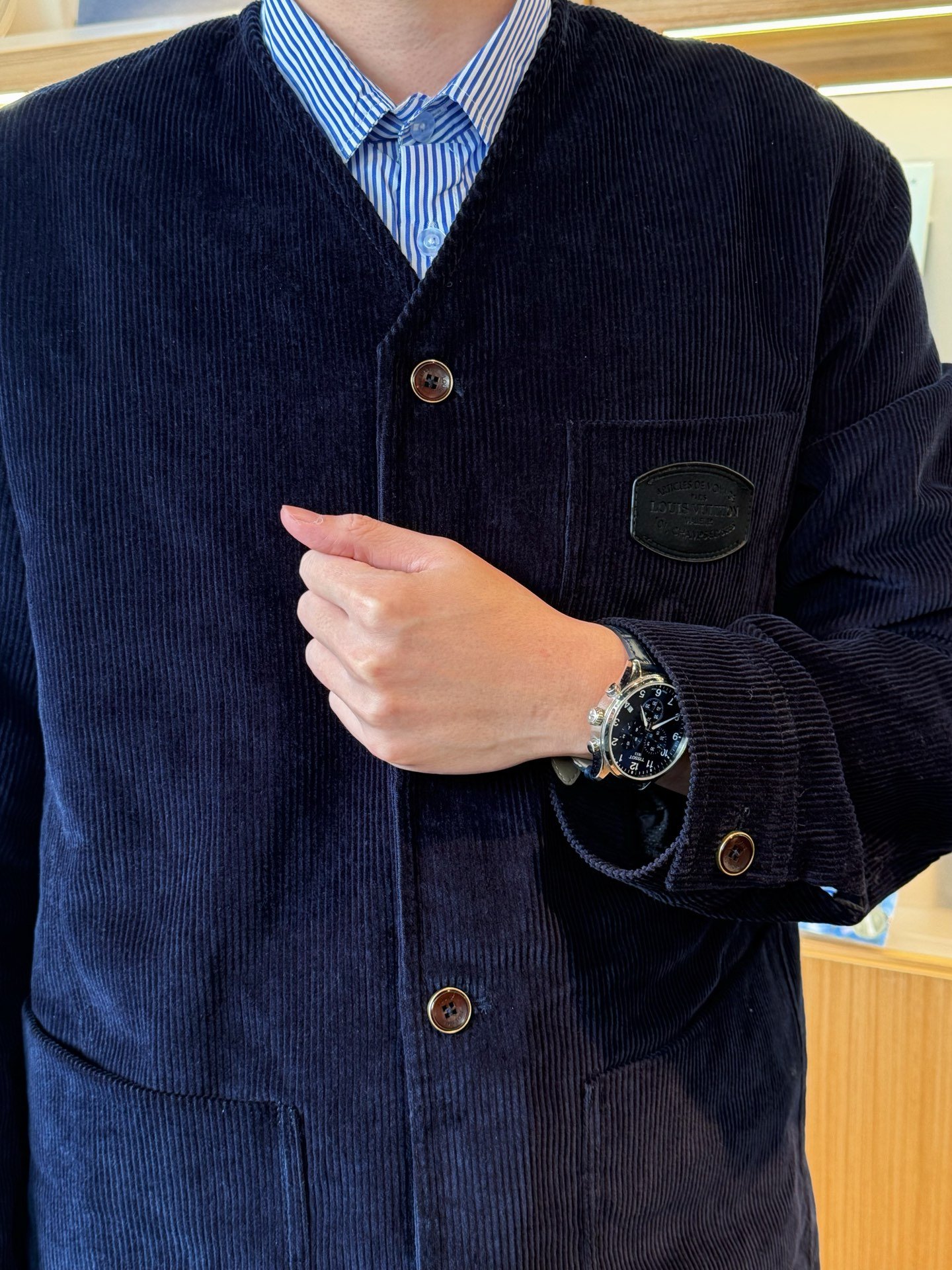 Louis Vuitton Corduroy Collarless Jacket M6010604 - Image 9