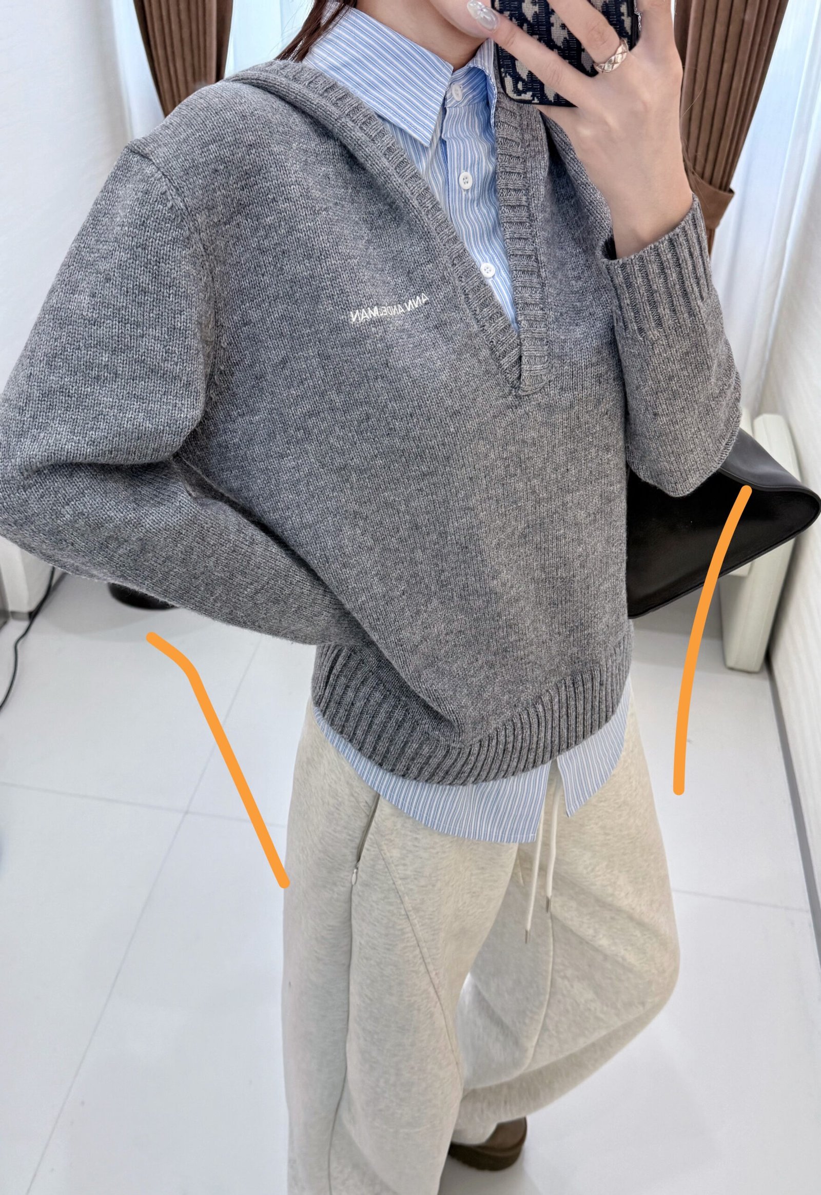 Ann Andelman Gray Two-Piece Detachable Shirt W6010902 - Image 9