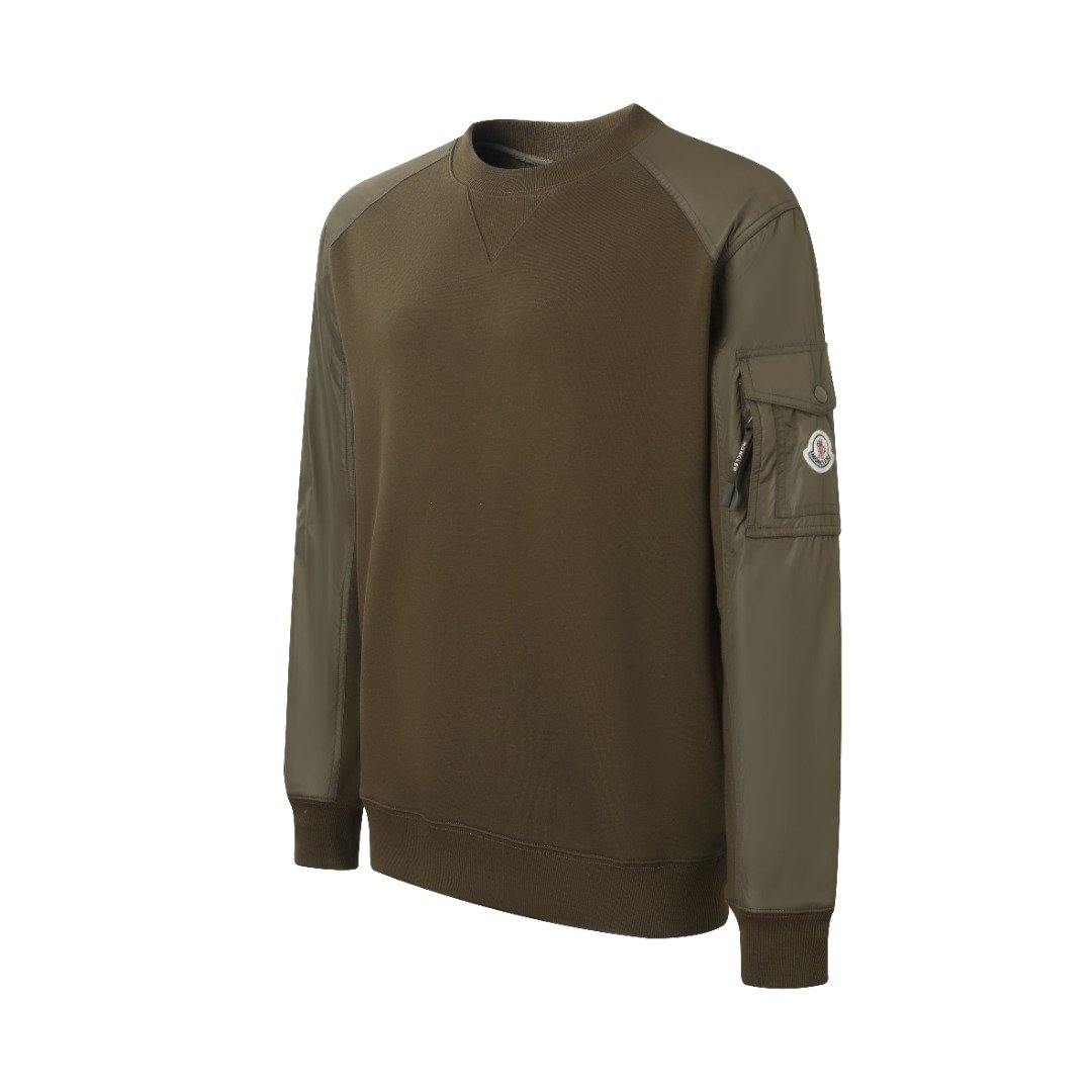 Moncler Olive Green Cotton Blend Sweatshirt M6011201 - Image 3
