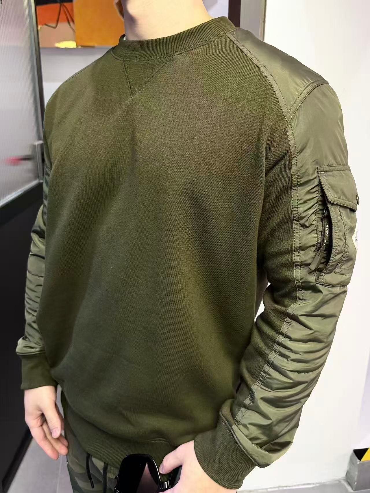 Moncler Olive Green Cotton Blend Sweatshirt M6011201 - Image 10