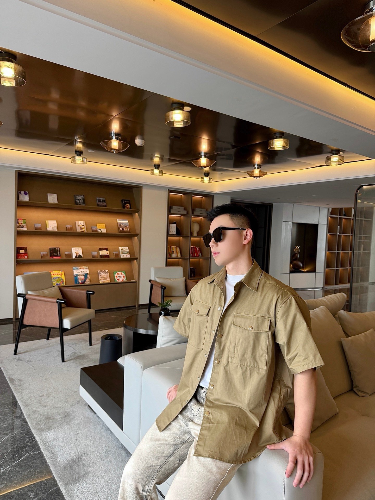 Moncler Cotton Gabardine Short Sleeve Shirt M6011304 - Image 9
