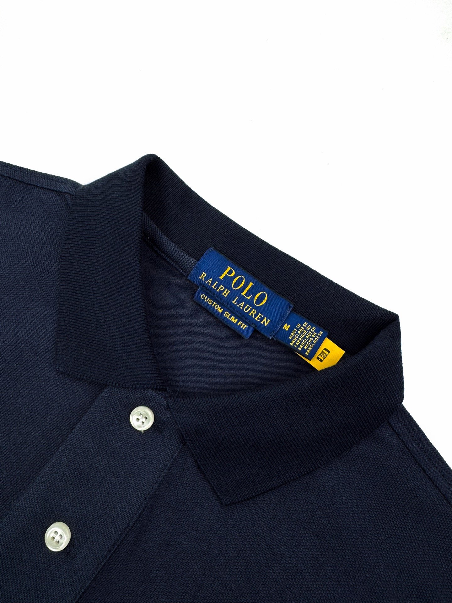 Polo Ralph Lauren Navy Cotton Mesh Slim-Fit Polo Shirt M6011401 - Image 4