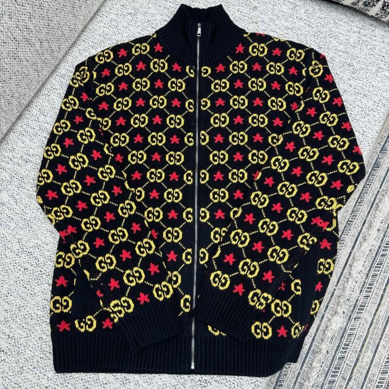 Gucci full-pattern knitted long-sleeved shirt M601408